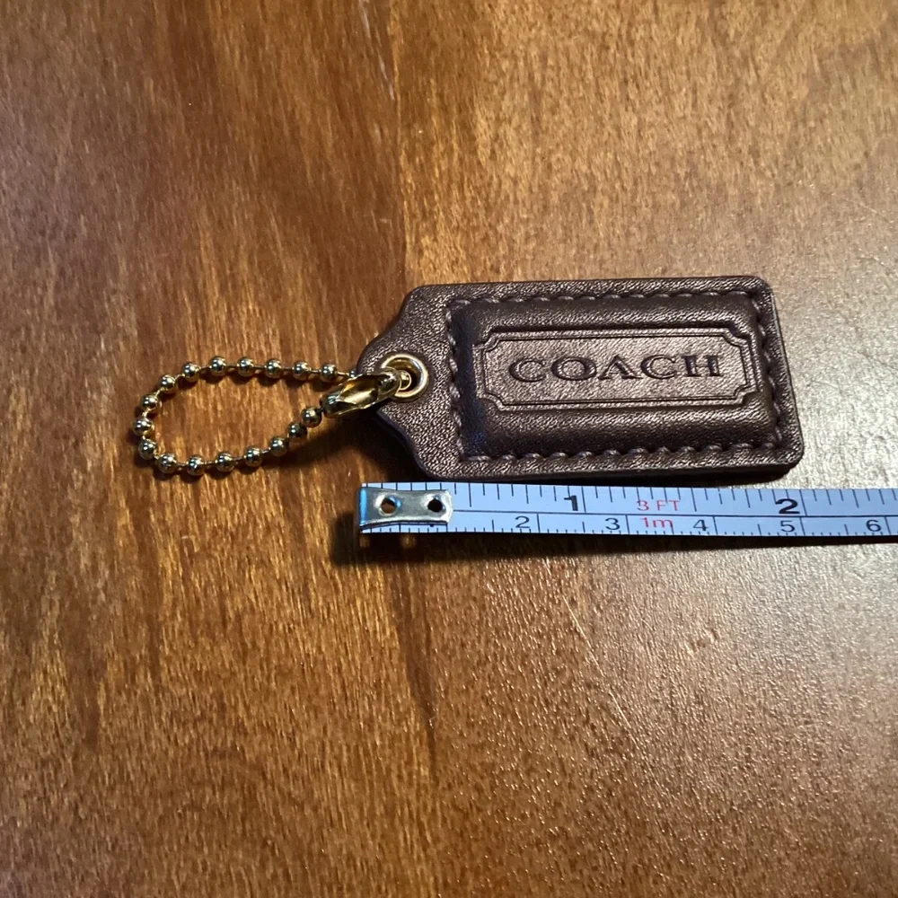 Coach Dark Brown Leather Bag Tag/Hang Tag